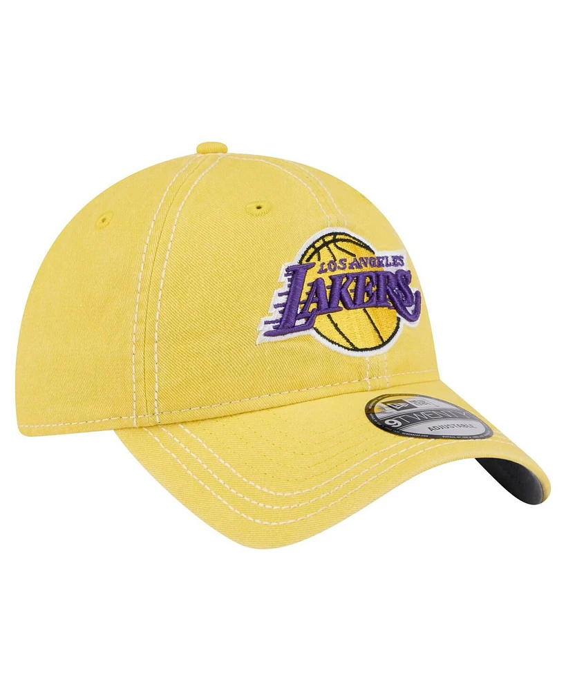 New Era Men's Gold Los Angeles Lakers Pigment Dyed 9TWENTY Adjustable Hat