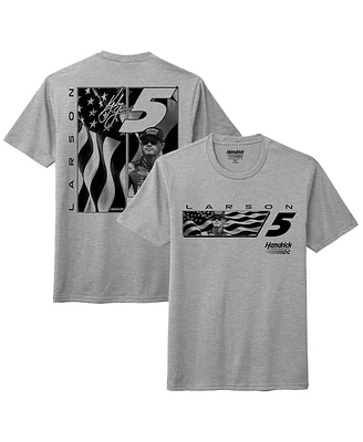 Hendrick Motorsports Team Collection Men's Heather Gray Kyle Larson Flag Tri-Blend T-Shirt