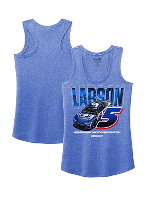 Hendrick Motorsports Team Collection Women's Heather Royal Kyle Larson Name Number Racerback Tri-Blend Tank Top