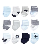 Luvable Friends Baby Boys Plush Cotton Terry Sock Multipack