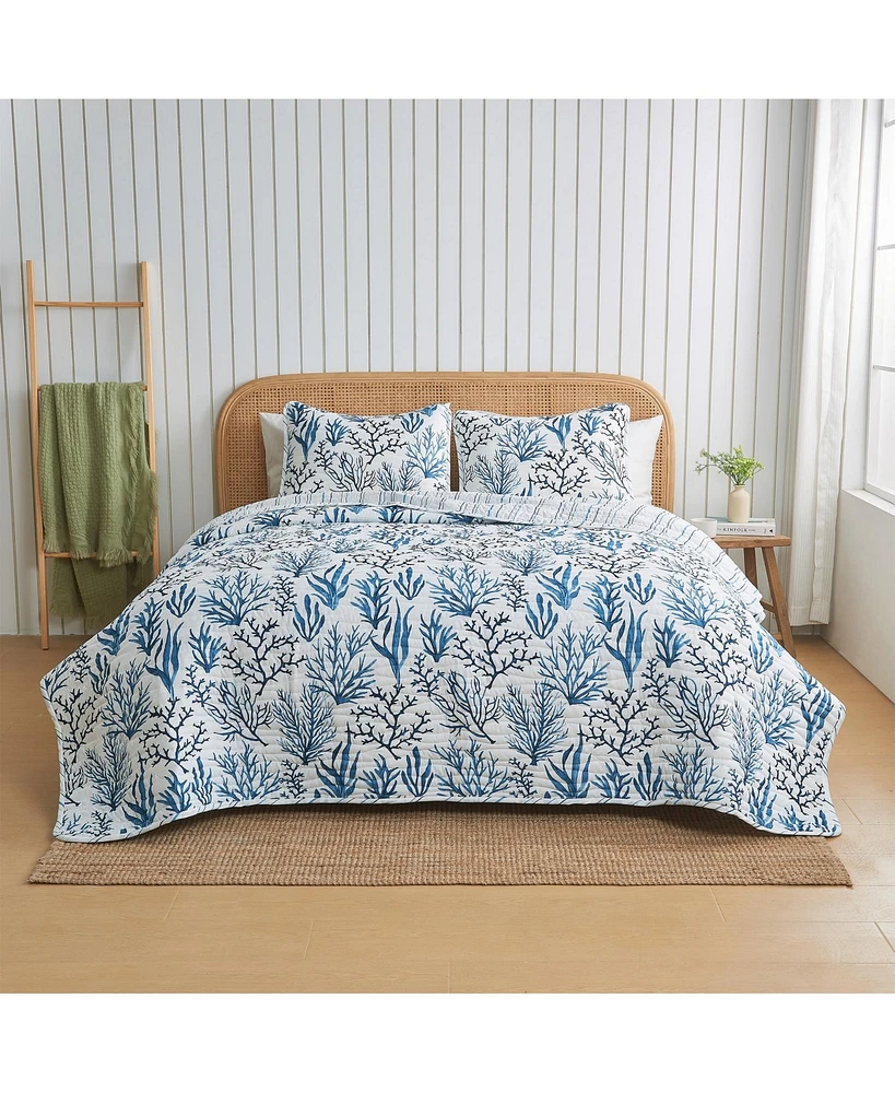 Linery & Co. Nautical Printed Reversible Quilt Set
