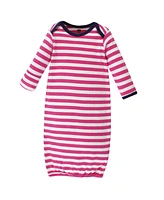Hudson Baby Girls 4Pk Interlock Gowns
