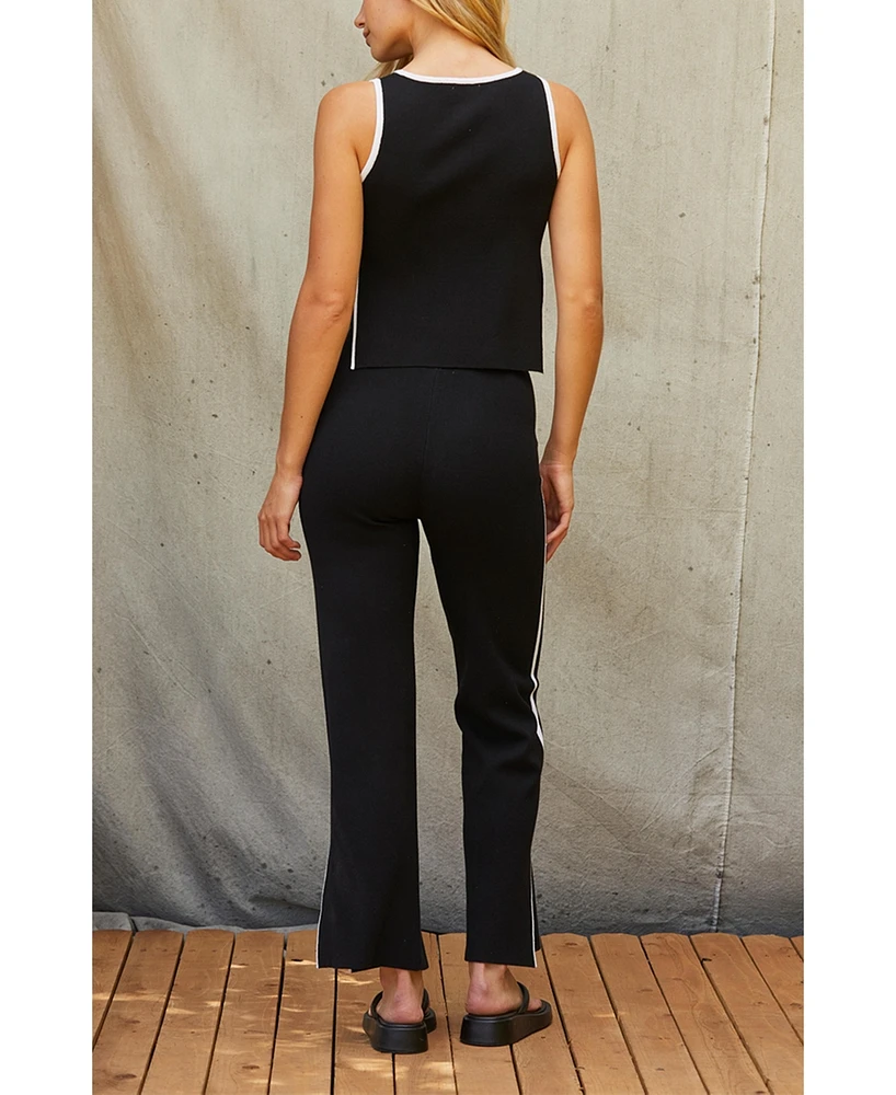 Crescent Women's Jimi Contrast Knit Two Piece Set
