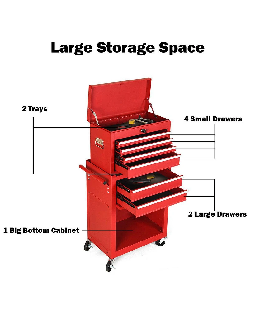 Rolling Cabinet Storage Chest Box Garage Toolbox