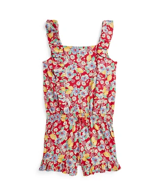 Polo Ralph Lauren Big Girls Floral Ruffled Jersey Romper
