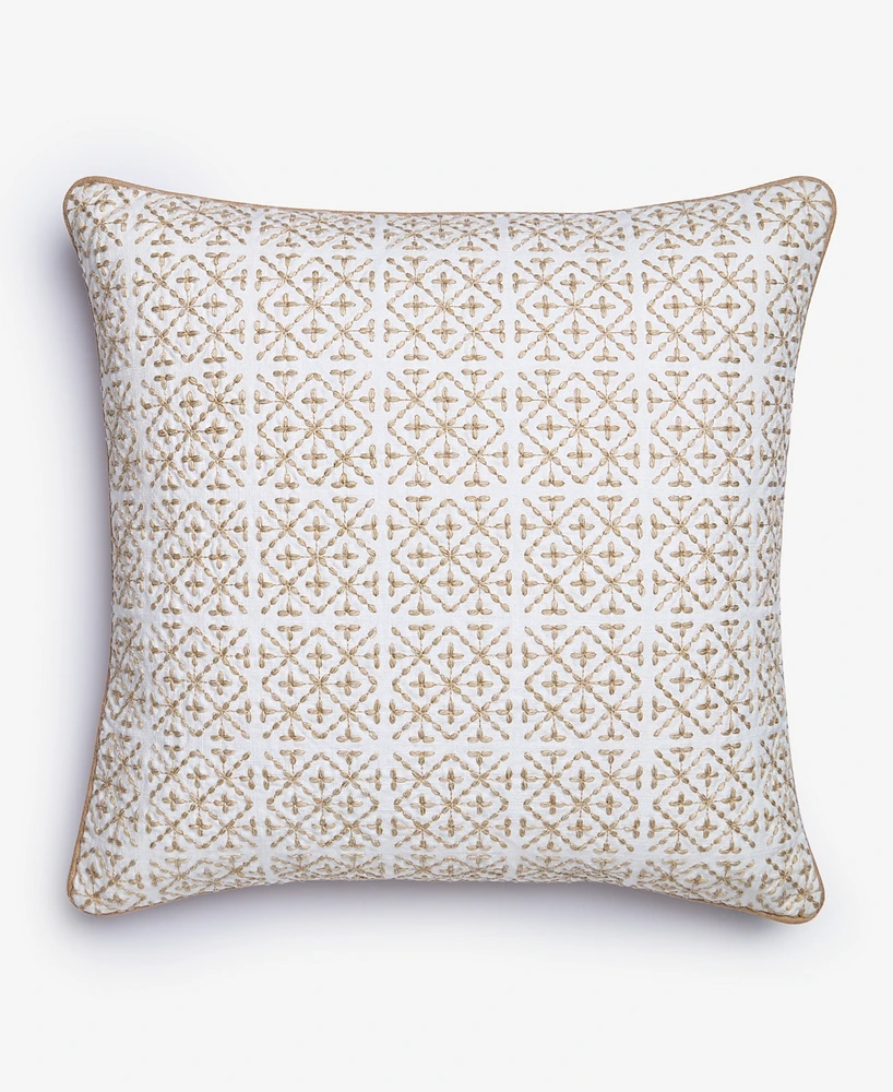 Charter Club Embroidered Tiles Decorative Pillow, 20" x 20", Exclusively at Macy's
