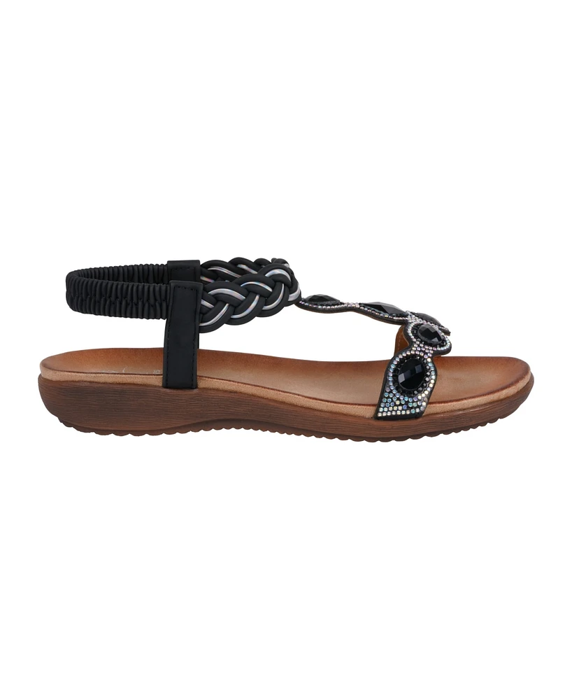 Gc Shoes Women's Victoria Jeweled Flat Sandals