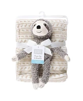 Hudson Baby Infant Boy Plush Blanket with Toy, Aztec Bear