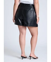Eloquii Women's Faux Leather Short