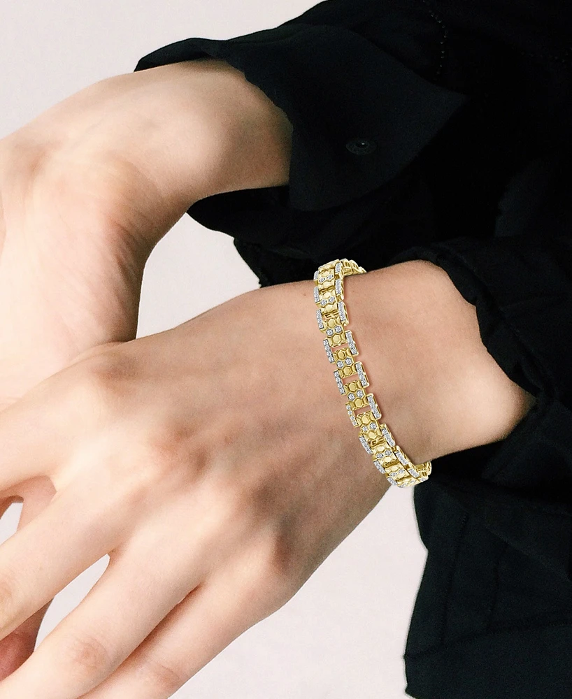 Men's Diamond Polished Open Link Bracelet (3 ct. t.w.) in 10k Gold