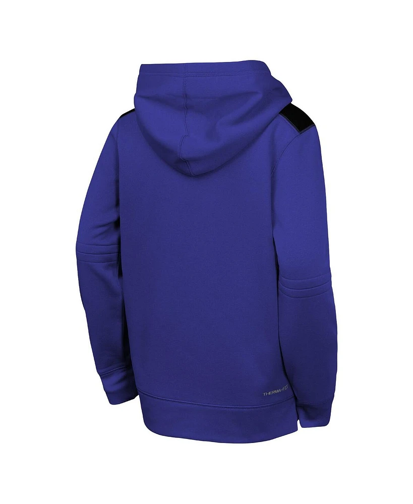Nike Big Boys and Girls Royal Los Angeles Dodgers Authentic Collection Performance Pullover Hoodie