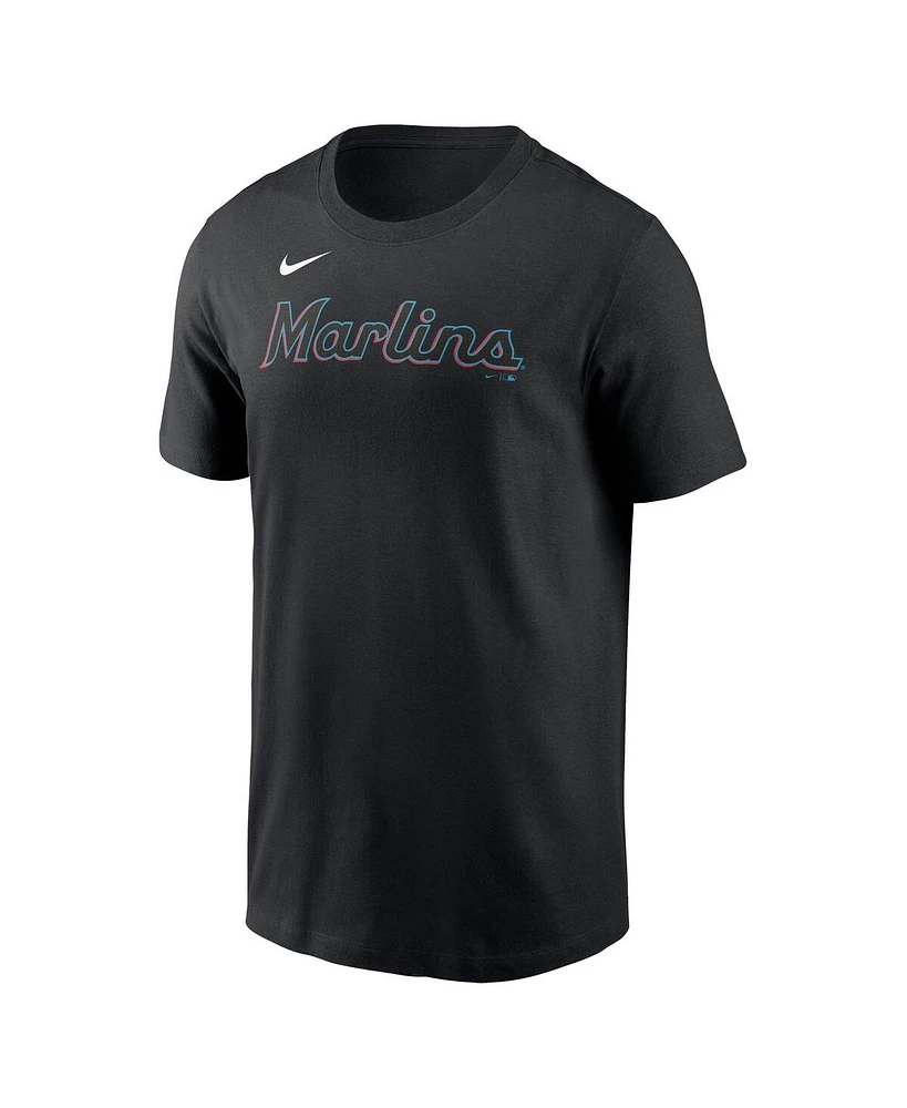 Nike Men's Tim Anderson Black Miami Marlins Fuse Name Number T-Shirt