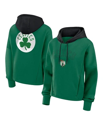 Fanatics Women's Kelly Green Boston Celtics Post Up Boxy Pullover Hoodie