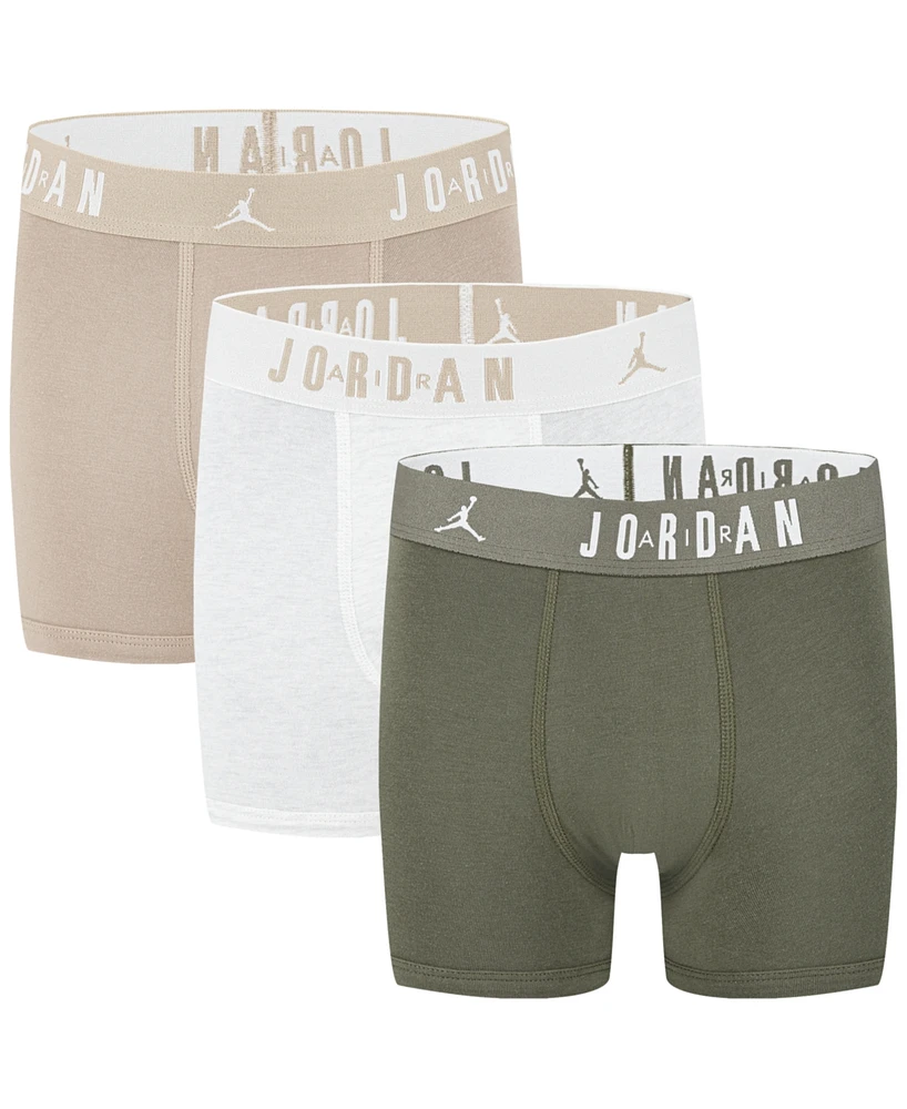 Jordan Big Boys Flight Dri-Fit Cotton Core Boxer Briefs, Pack of 3
