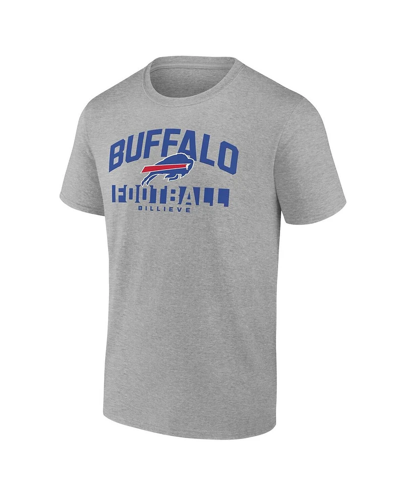 Fanatics Men's Heather Gray Buffalo Bills Screen Blocking T-Shirt