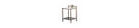 Modern Nightstand with Tempered Glass Top and Dual Storage Shelves