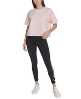 Calvin Klein Performance Women's Cotton Puff-Logo Cropped T-Shirt