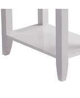 Modern Chairside Table with Extendable Drawer and Cupholders for Convenient Storage and Relaxation