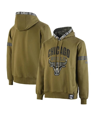 Two Hype X Nba Men's Olive Chicago Bulls Culture Hoops Collection Premium Pullover Hoodie