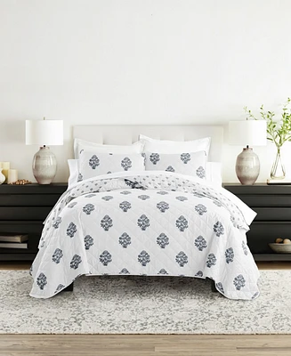 ienjoy Home Stamped Bloom Reversible 3-Pc. Quilt Set