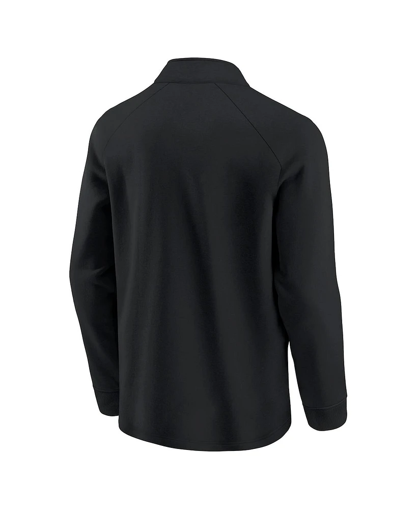 Formula 1 Men's Black Tempo Halftone Grid Badge Raglan Quarter-Zip Pullover