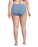 Lands' End Plus Pinchless High Waisted Bikini Bottoms