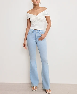 Good American Women's Soft Tech Legs Flare Jeans