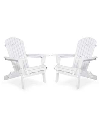 2 Wooden Folding Adirondack Chairs