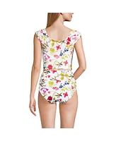 Lands' End Women's Ruched Cap Sleeve Midkini Top
