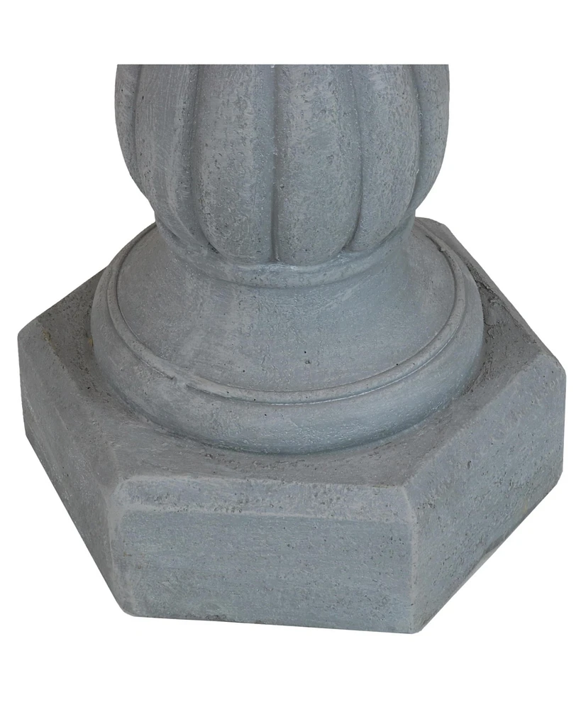 Contemporary Pillar Indoor/Outdoor Column-Style Gazing Globe Stand for 10 to 12-Inch Gazing Balls - 16" H - Travertine