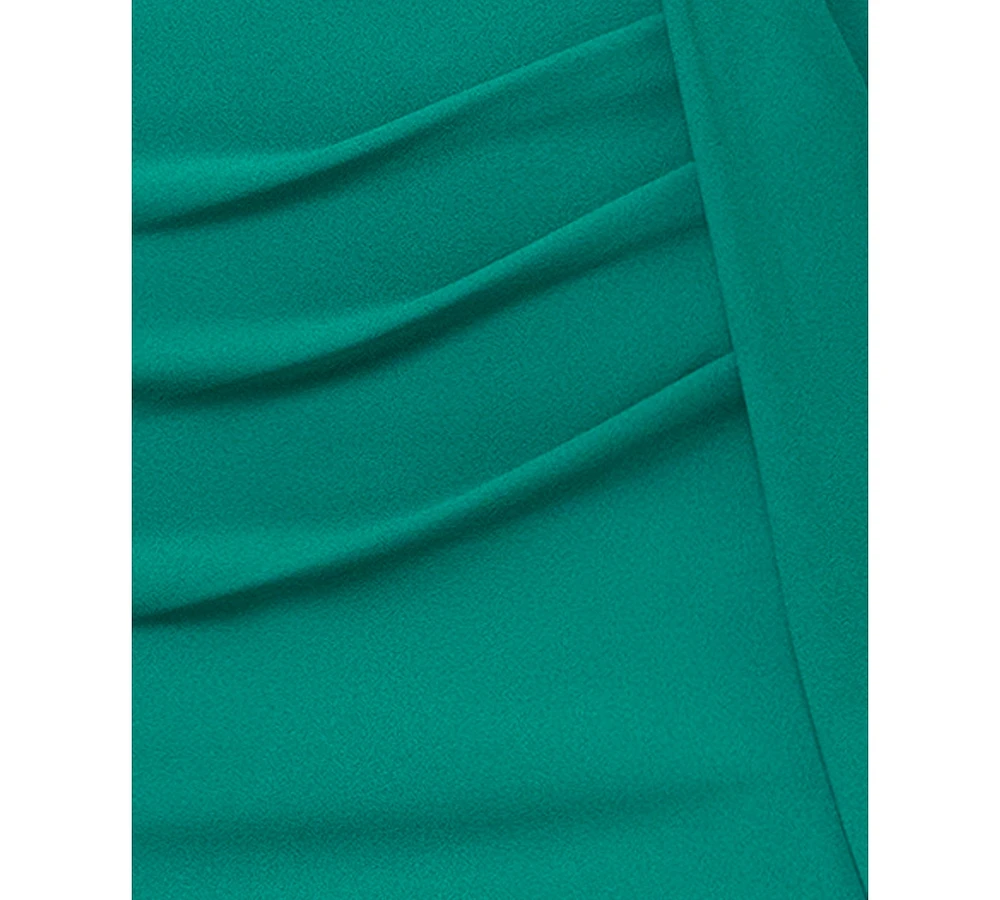 Blondie Nites Juniors' Strapless Ruched Side-Slit Gown