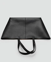 Mango Women's Leather Shopper Bag
