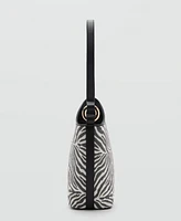 Mango Women's Large Zebra-Print Bucket Bag