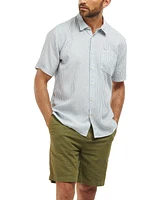 Barbour Men's Deerpark Linen Short Sleeve Striped Button-Front Shirt