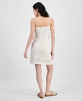 Hippie Rose Juniors' Crochet Tie-Strap Mini Dress