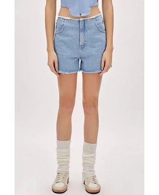 Pcfg Women's High Waist Denim Shorts
