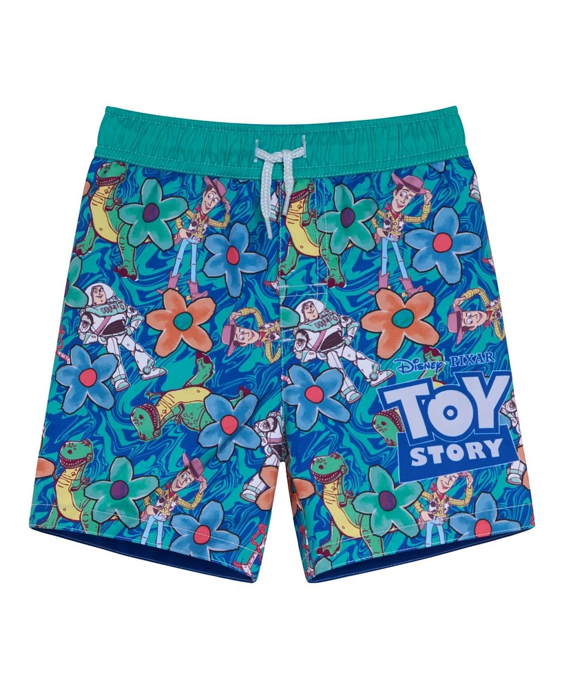 Toy Story Toddler Boys Disney Pixar Pullover Rash Guard and Swim Trunks Outfit Set