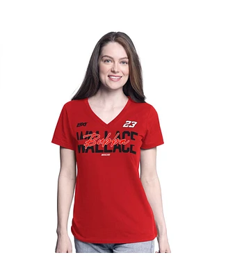 G-iii 4Her by Carl Banks Women's Red Bubba Wallace Batter Up V-Neck T-Shirt