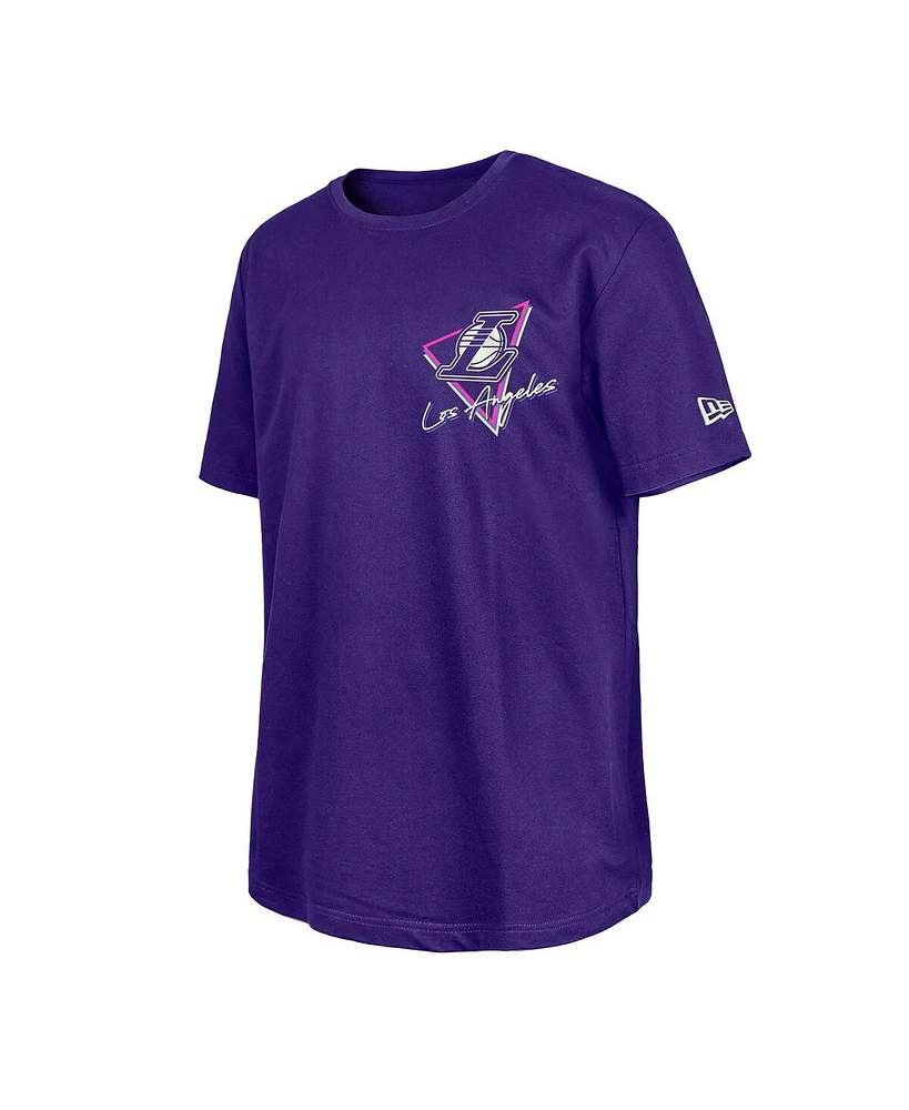 New Era Men's Purple Los Angeles Lakers Glow-in-the-Dark T-Shirt
