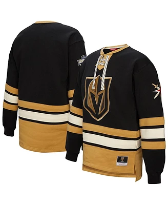 Mitchell & Ness Women's Black Vegas Golden Knights Heritage Lace-Up Pullover Sweatshirt