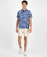 Sun + Stone Men's Marley Short Sleeve Abstract Print Linen Blend Button-Front Shirt, Exclusively at Macy's