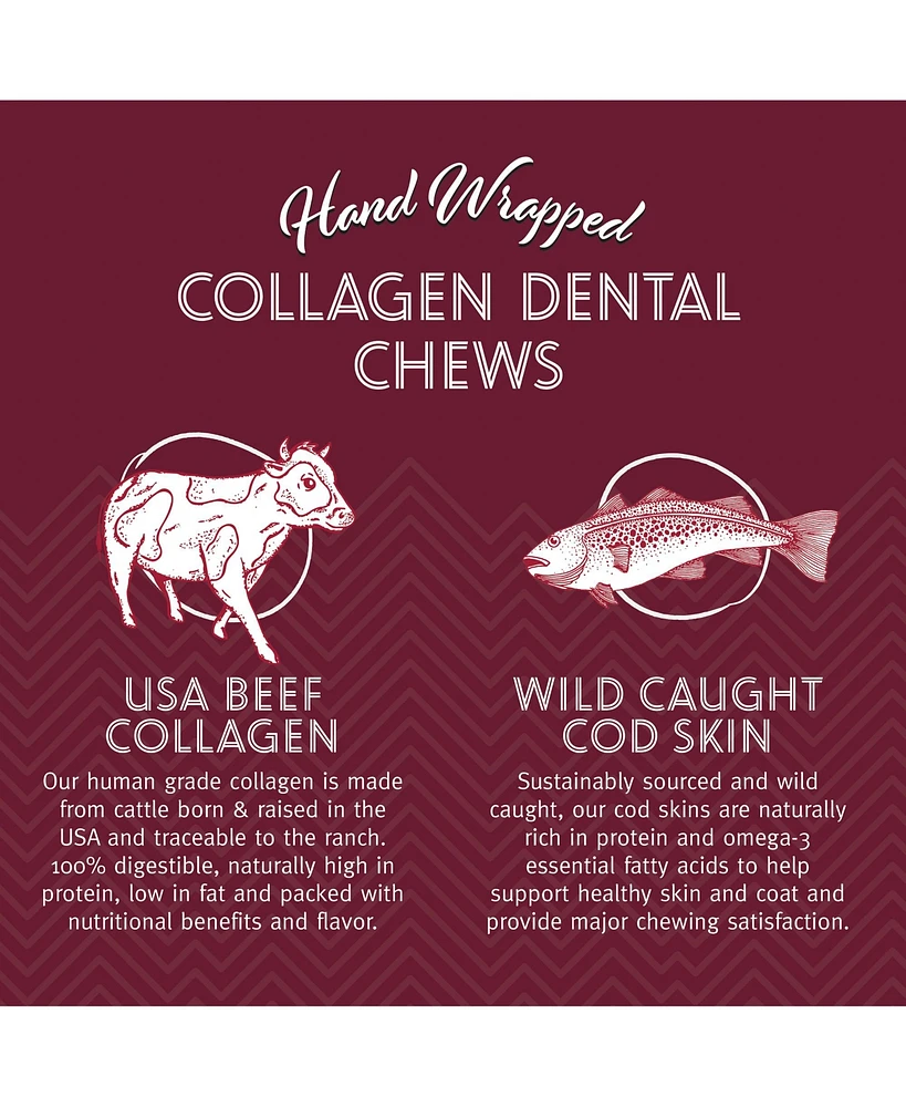 Dental Chew Stick: Beef Collagen Wrapped w/ Fish