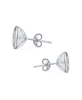 Bling Jewelry Bezel Round Solitaire Cubic Zirconia Cz Martini Stud Earrings Sterling Silver