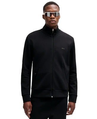 Boss by Hugo Men's Logo Print Zip-Up Sweatshirt
