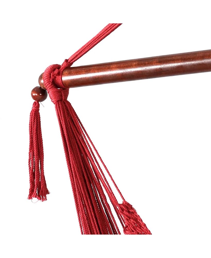 Caribbean Style Extra Large Hanging Rope Hammock Chair Swing for Backyard and Patio