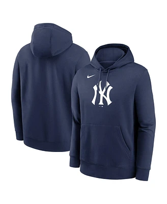 Nike Men's Navy New York Yankees Logo Club Fleece Pullover Hoodie