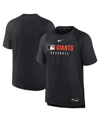 Nike Men's Black San Francisco Giants Authentic Collection Pregame Raglan Performance T-Shirt