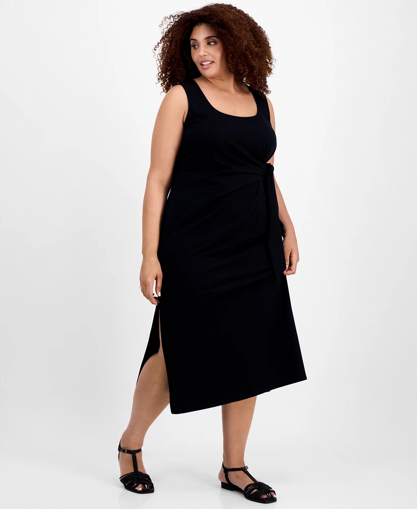 On 34th Trendy Plus Side-Tie Midi Dress, Exclusively at Macy's