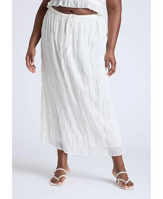 Eloquii Women's Ruched Tiered Maxi Skirt