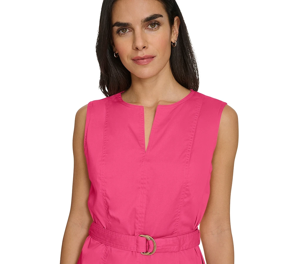 Calvin Klein Women's Sleeveless Belted Sheath Dress